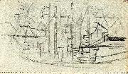 Theo van Doesburg Geabstraheerd stadsgezicht [afkomstig uit schetsboek 13] oil